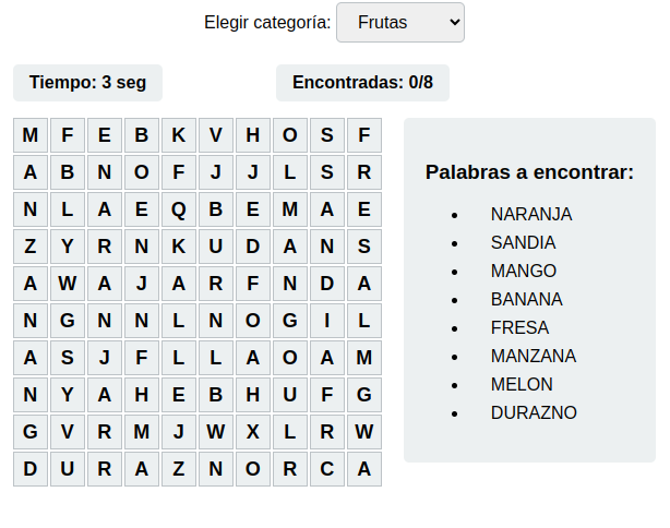 Juego Sopa de Letras - Centro de Juegos Ligolandia